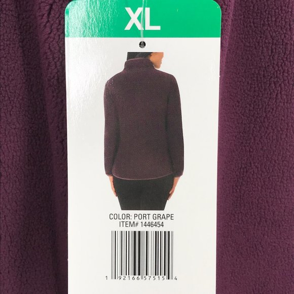 32 Degrees Heat Sweater Womens XL Purple 1/4 Snap Arctic Fleece Sweatshirt - Picture 7 of 15